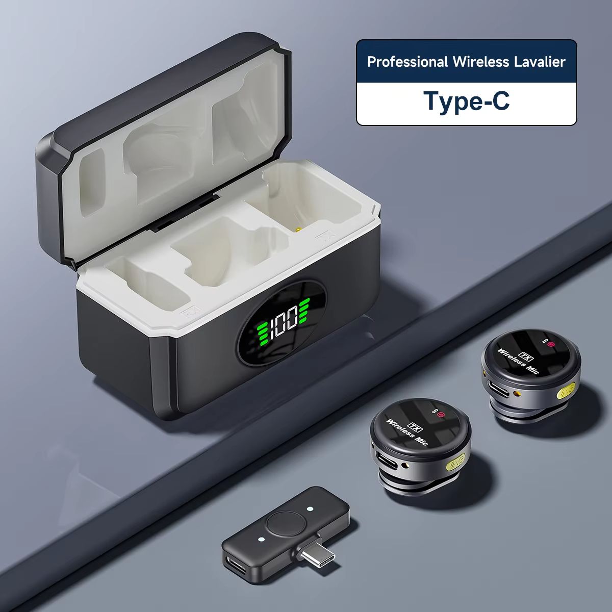 Wireless Lavalier Microphone Lapel Mini Mic for iPhone Pad Android Outdoor live streaming Recording Interview with Magnetic Clip