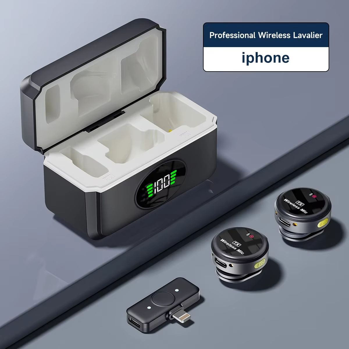 Wireless Lavalier Microphone Lapel Mini Mic for iPhone Pad Android Outdoor live streaming Recording Interview with Magnetic Clip