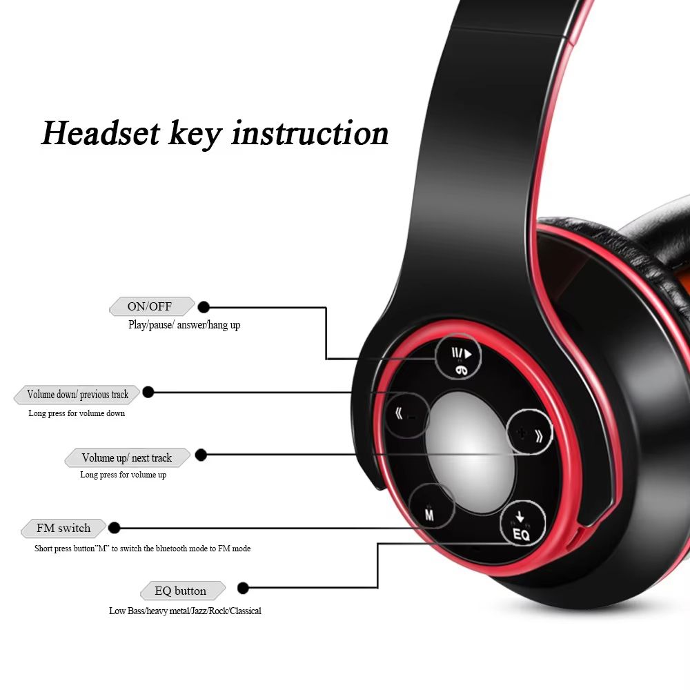 Wireless Headset Bluetooth Earphones and Headphone for Girls Samsung Sport and SD Card with Mic HIFI Stereo IOS Android in Phone