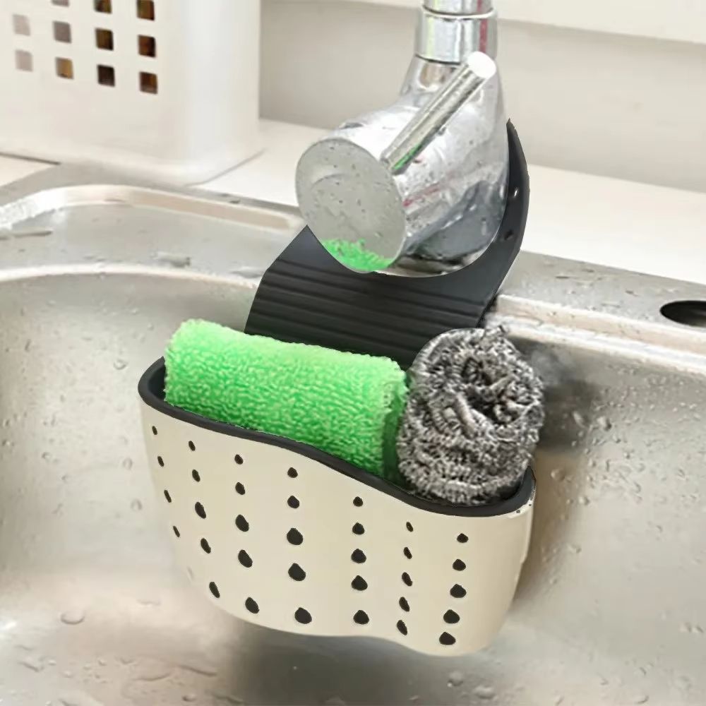 Kitchen Sink Holder Hanging Drain Basket Adjustable Soap Sponge Shelf Organizer Bathroom Faucet Holder Rack Kitchen Accessories
