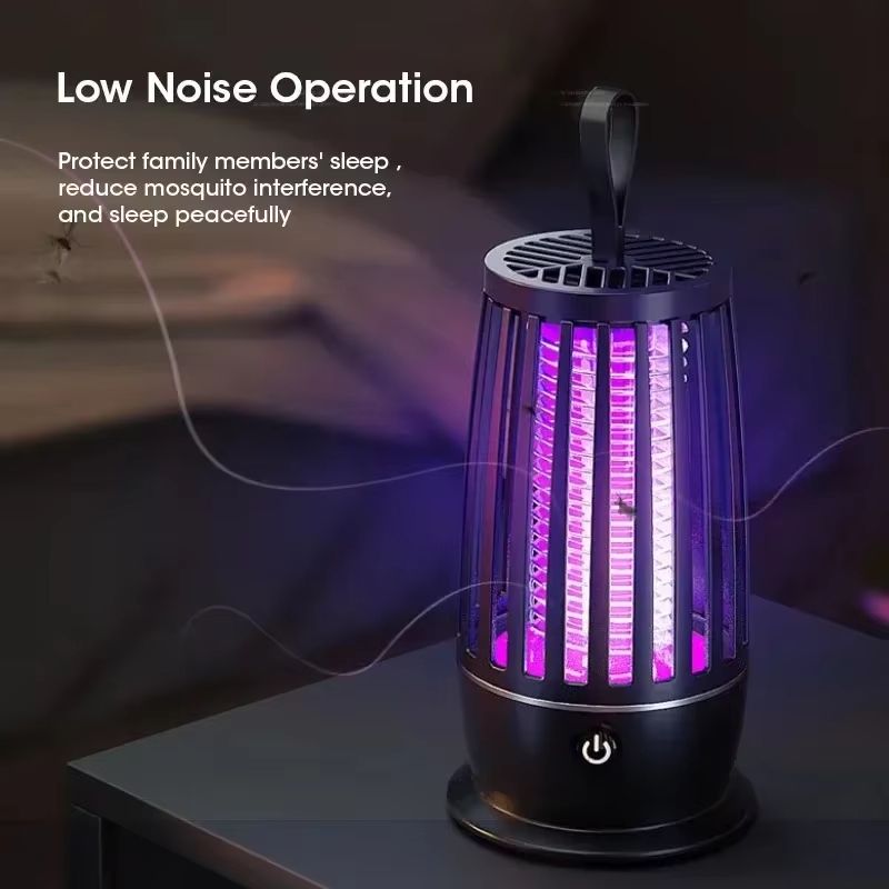 USB Rechargeable Mosquito Killer Lamp, Silent Indoor/Outdoor Insect Trap for Bedroom/Patio, Portable Electronic Pest Repellent