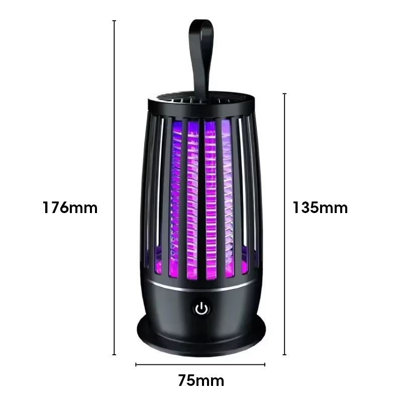 USB Rechargeable Mosquito Killer Lamp, Silent Indoor/Outdoor Insect Trap for Bedroom/Patio, Portable Electronic Pest Repellent