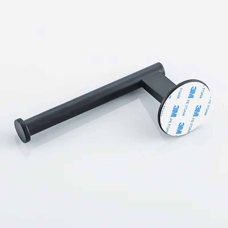 Black Strong Adhesive Toilet Paper Holder Bathroom Aluminum Alloy Tissue Roll Holder Wall Mounted Kitchen Accessories No Dill
