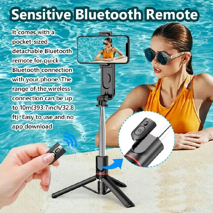 Selfie Stick With Adjustable Fill Light Tripod With Bluetooth Remote Control Shutter Retractable Rod For Mobile Phone Video Live