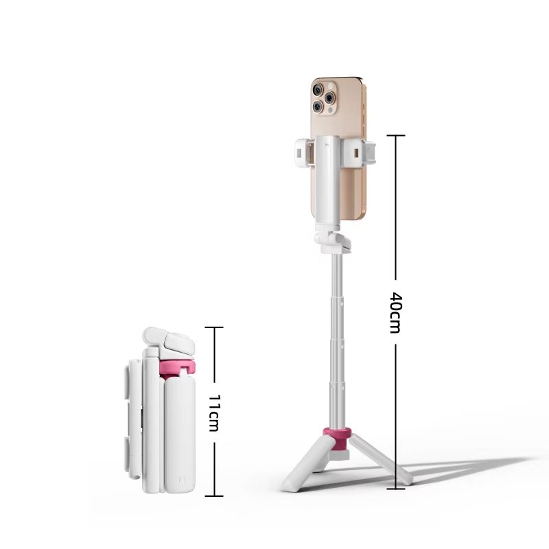 Wireless Foldable Selfie Stick & Phone Stand - 4-in-1 Mini Aluminum Alloy Gimbal Holder, Compact Design for Travel & Smartphones