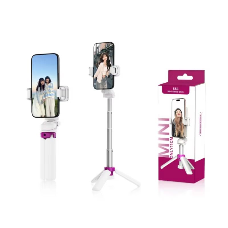 Wireless Foldable Selfie Stick & Phone Stand - 4-in-1 Mini Aluminum Alloy Gimbal Holder, Compact Design for Travel & Smartphones