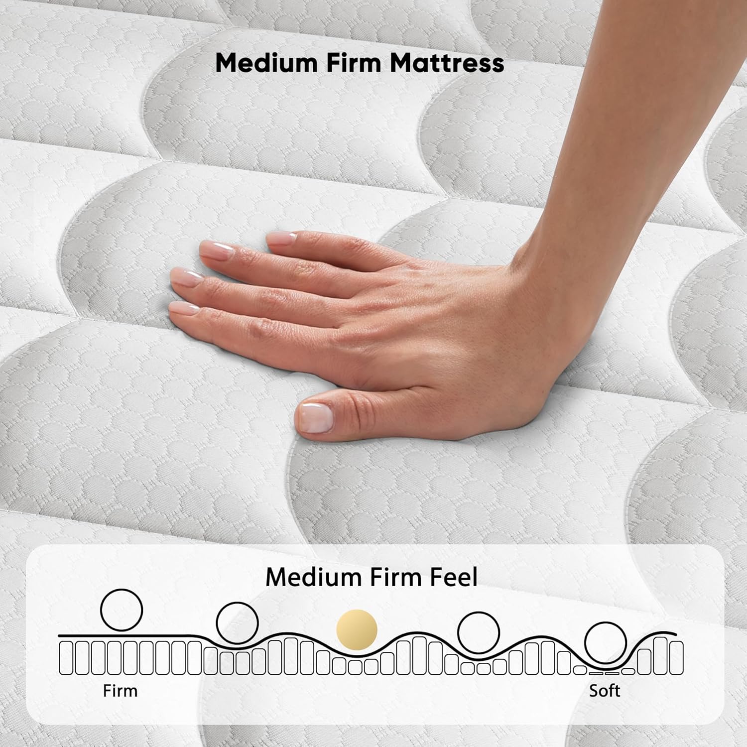 10-Inches MEIJIAMEI Elegant  Quilted Orthopedic Pocket Spring Mattress – Premium Back Support, Pressure Relief, and Ultimate Comfort, with Up to 10 Years Warranty (Random color dispatch)