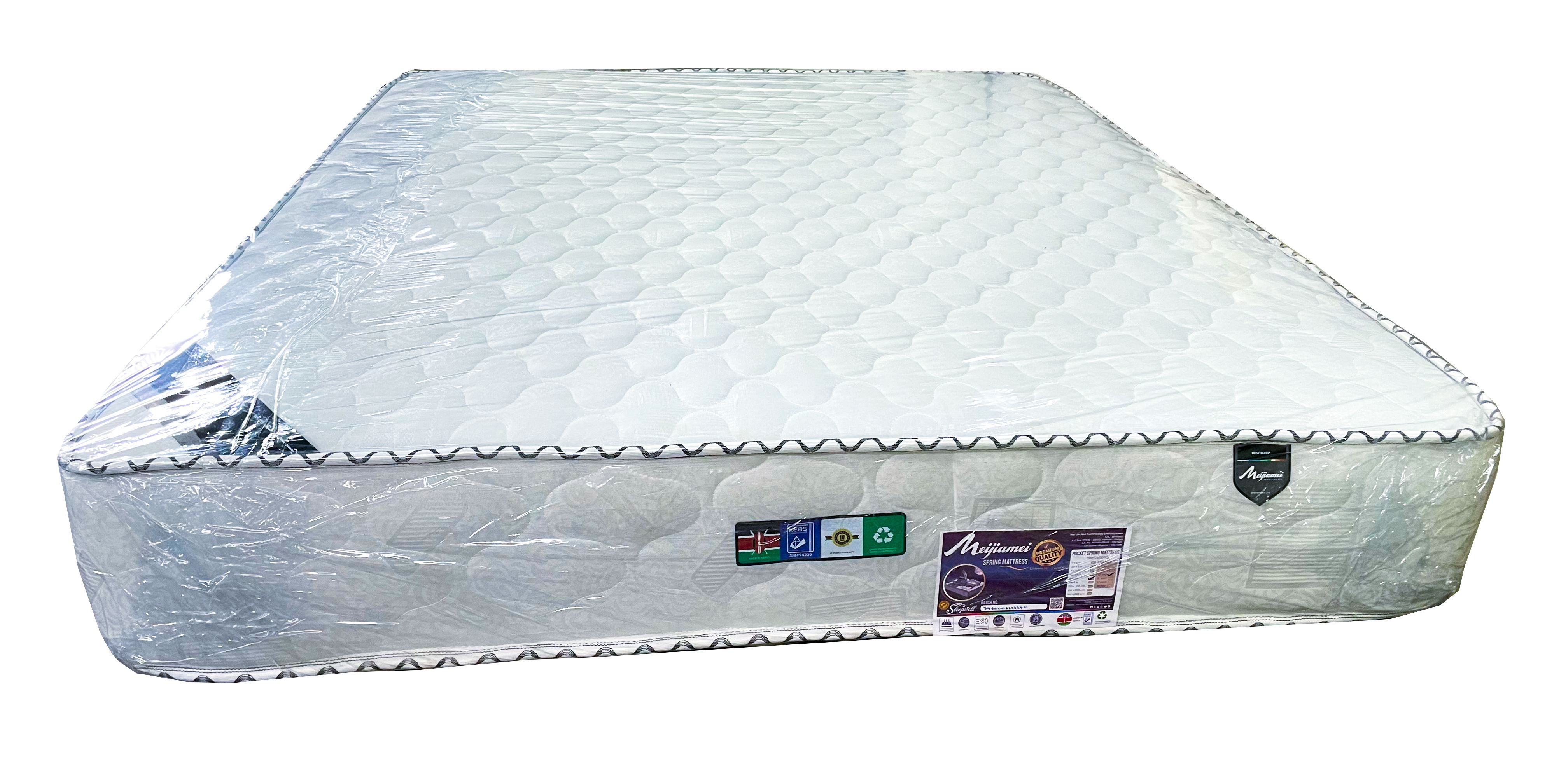 10-Inches MEIJIAMEI Elegant  Quilted Orthopedic Pocket Spring Mattress – Premium Back Support, Pressure Relief, and Ultimate Comfort, with Up to 10 Years Warranty (Random color dispatch)