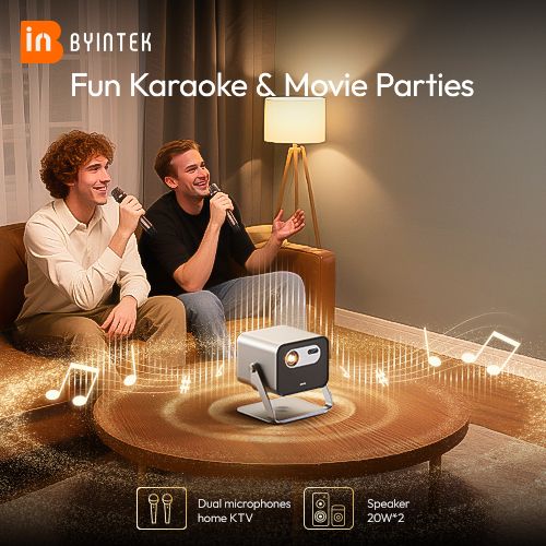 BYINTEK R90 Max Full HD 1080P Projector 4K DLP 2200 ANSI Lumens Android TV 11.0 3D 4K Supported Smart Home Theater Projector