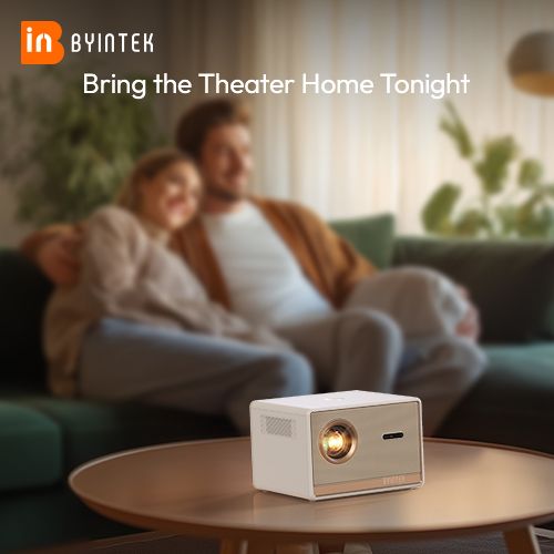 BYINTEK T5Max Full HD 1080P Projector 4K 1000ANSI Android WiFi 6 Auto Focus ProfessionalBass Home Theater Projector for Video