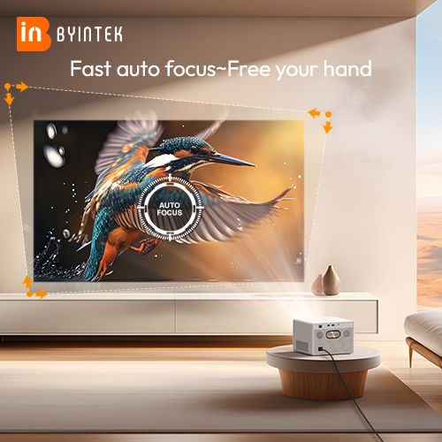 BYINTEK T5Max Full HD 1080P Projector 4K 1000ANSI Android WiFi 6 Auto Focus ProfessionalBass Home Theater Projector for Video