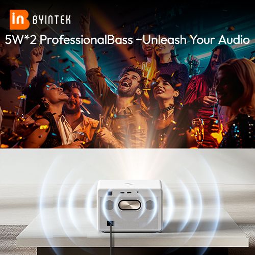 BYINTEK T5Max Full HD 1080P Projector 4K 1000ANSI Android WiFi 6 Auto Focus ProfessionalBass Home Theater Projector for Video
