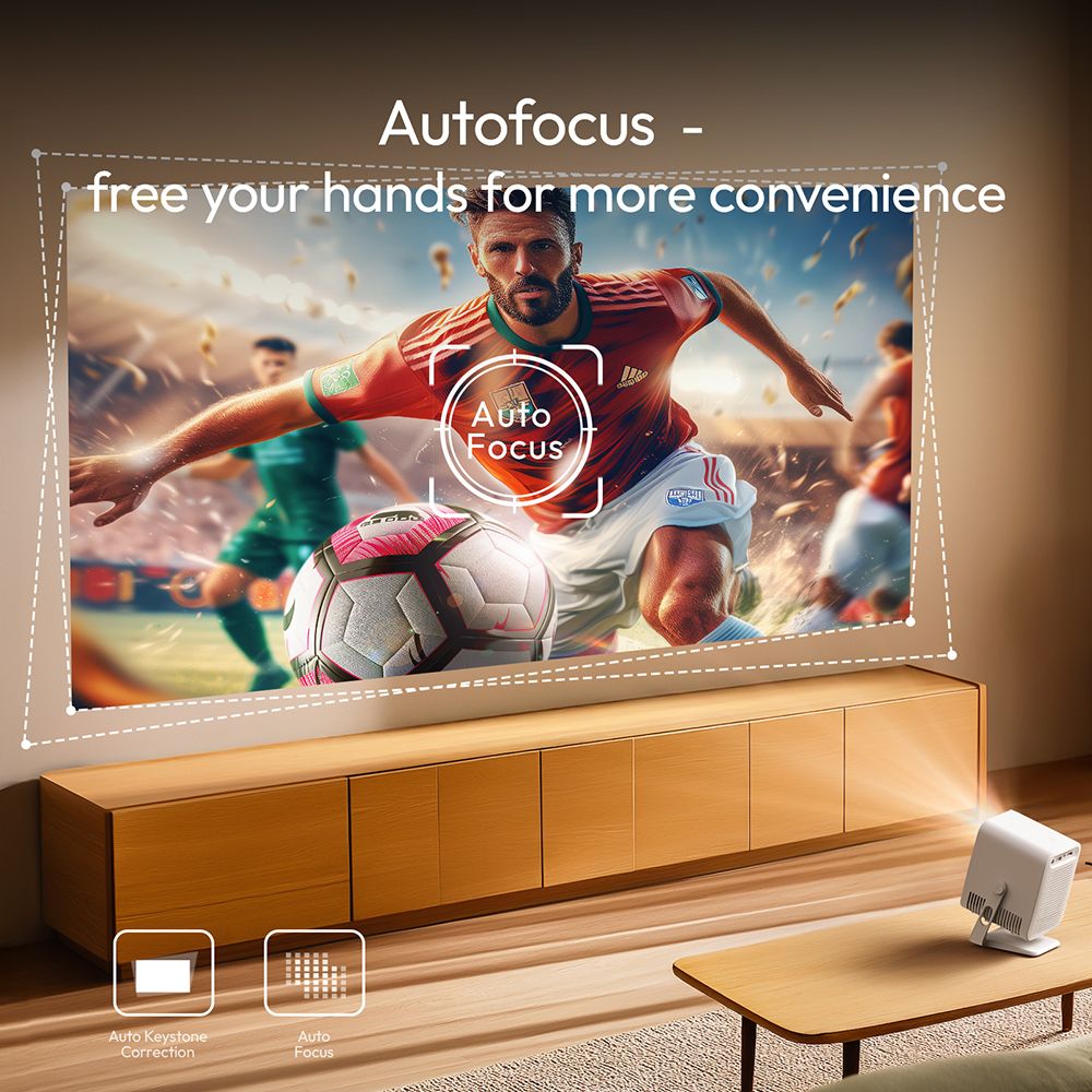 Vevshao A15 Smart Projector Portable Android 13 Projector Dual WiFi Auto Keystone Focus Pocket Beamer Home Meeting Video Cinema