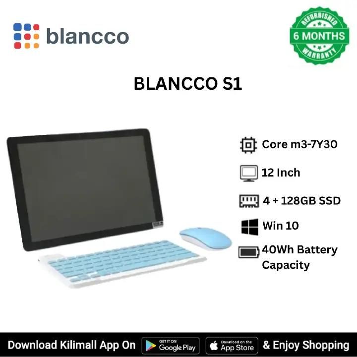 Blancco S1 12 inch HD Refurbished Tablet Bundle Intel Core m3-7Y30 4GB RAM 128GB SSD Bluetooth Keyboard & Mouse Gray business notebook (No Touchscreen)