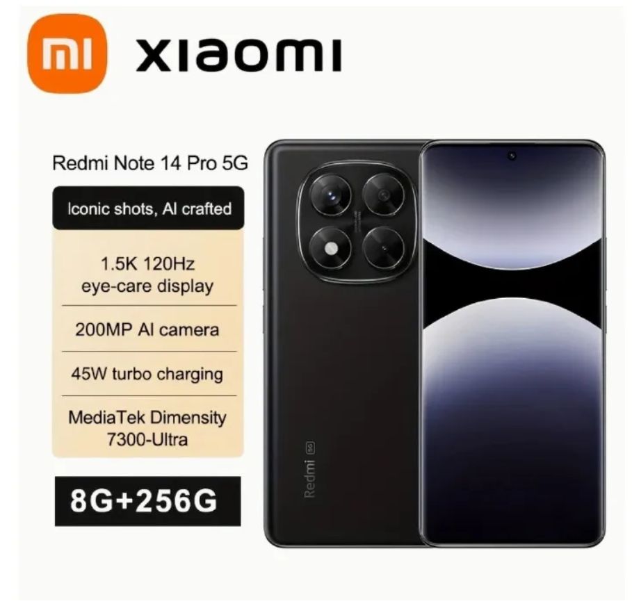 [Black Friday Deals] Xiaomi Redmi Note 14 Pro+ 5G 512GB+12GB 6.67" 120Hz AMOLED Curved Screen Display (200+8+2)MP Camera 5110mAh Battery 120W Charge On-Screen Fingerprint Note 14 Pro Plus Smartphone