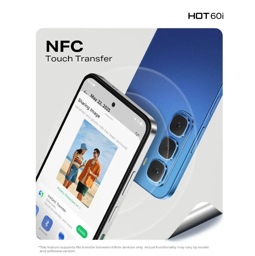 [Black Friday Offer] Infinix Hot 60i 256GB+16(8+8)GB 6.7" IPS LCD 120Hz Display Dual SIM 50MP Camera 5160mAh Battery 45W Charging IP64 Rating Fingerprint Unlock Infinix AI Smartphone