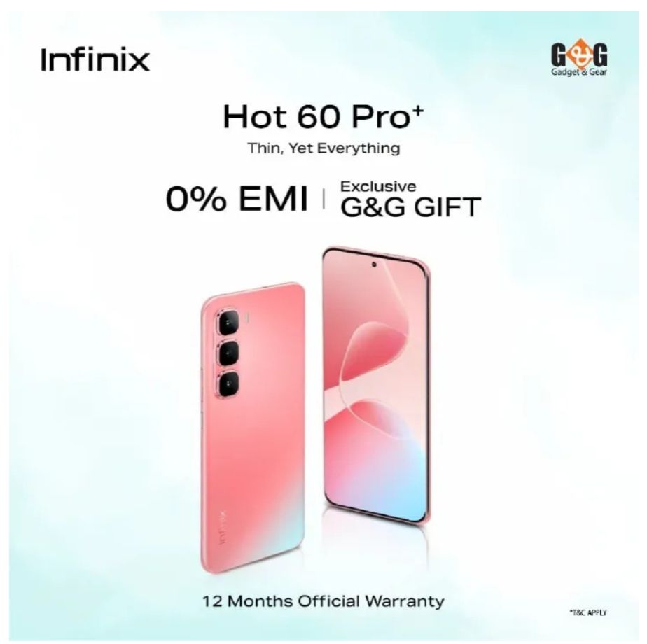 [Black Friday Offer] Infinix Hot 60 Pro Plus 256GB+16(8+8)GB 6.78" 144Hz Curved AMOLED Display Dual SIM 50MP Camera 5160mAh Battery 45W On-Screen Fingerprint IP65 Rated AI Smartphone Hot 60 Pro+