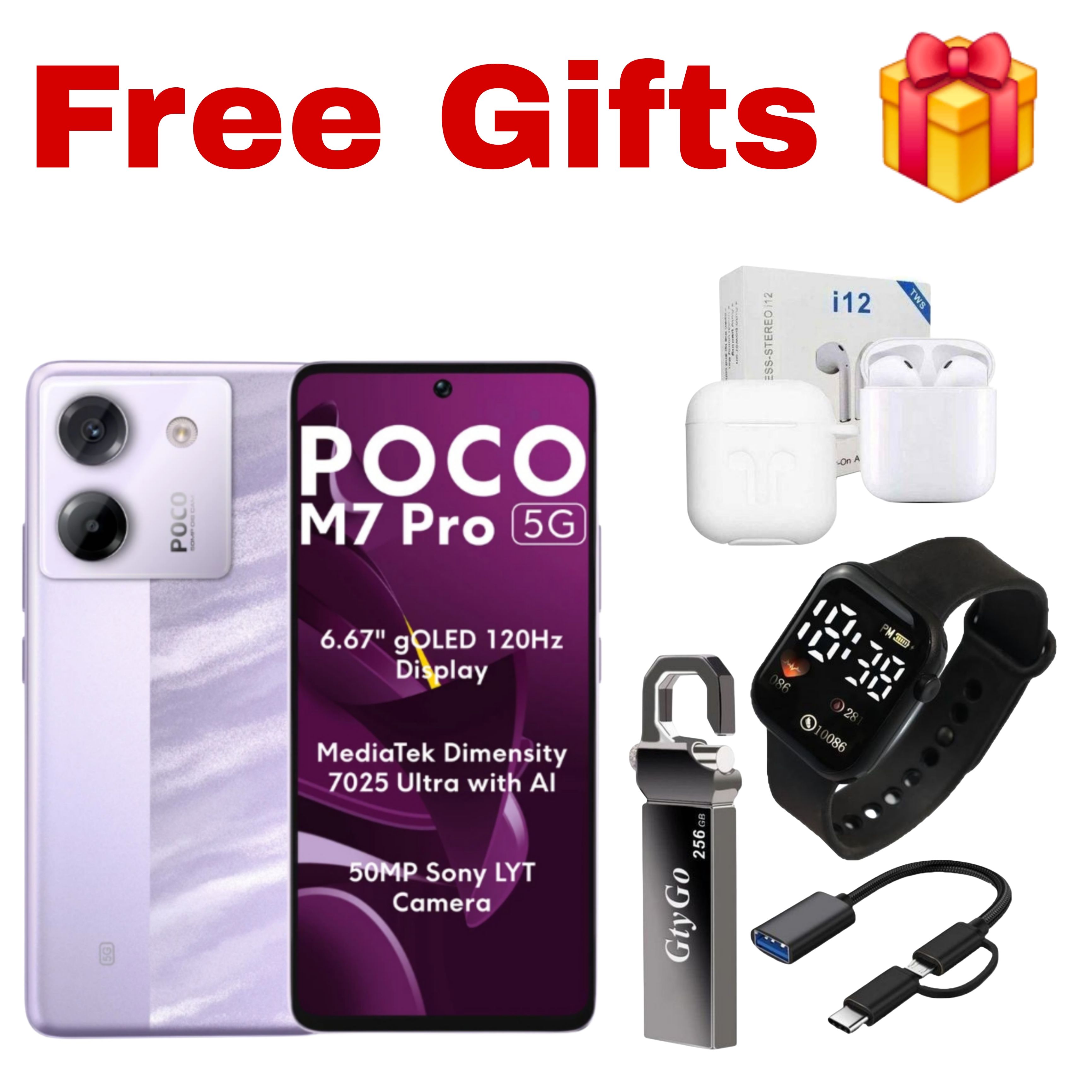 [Black Friday Deals] Xiaomi Poco M7 Pro 5G 256GB+12GB 6.67" AMOLED 120Hz Display 50MP Camera Massive 5110mAh Battery 45W Charge Onscreen Fingerprint IP64 Corn Better Than Note 14 Pro AI Smartphone