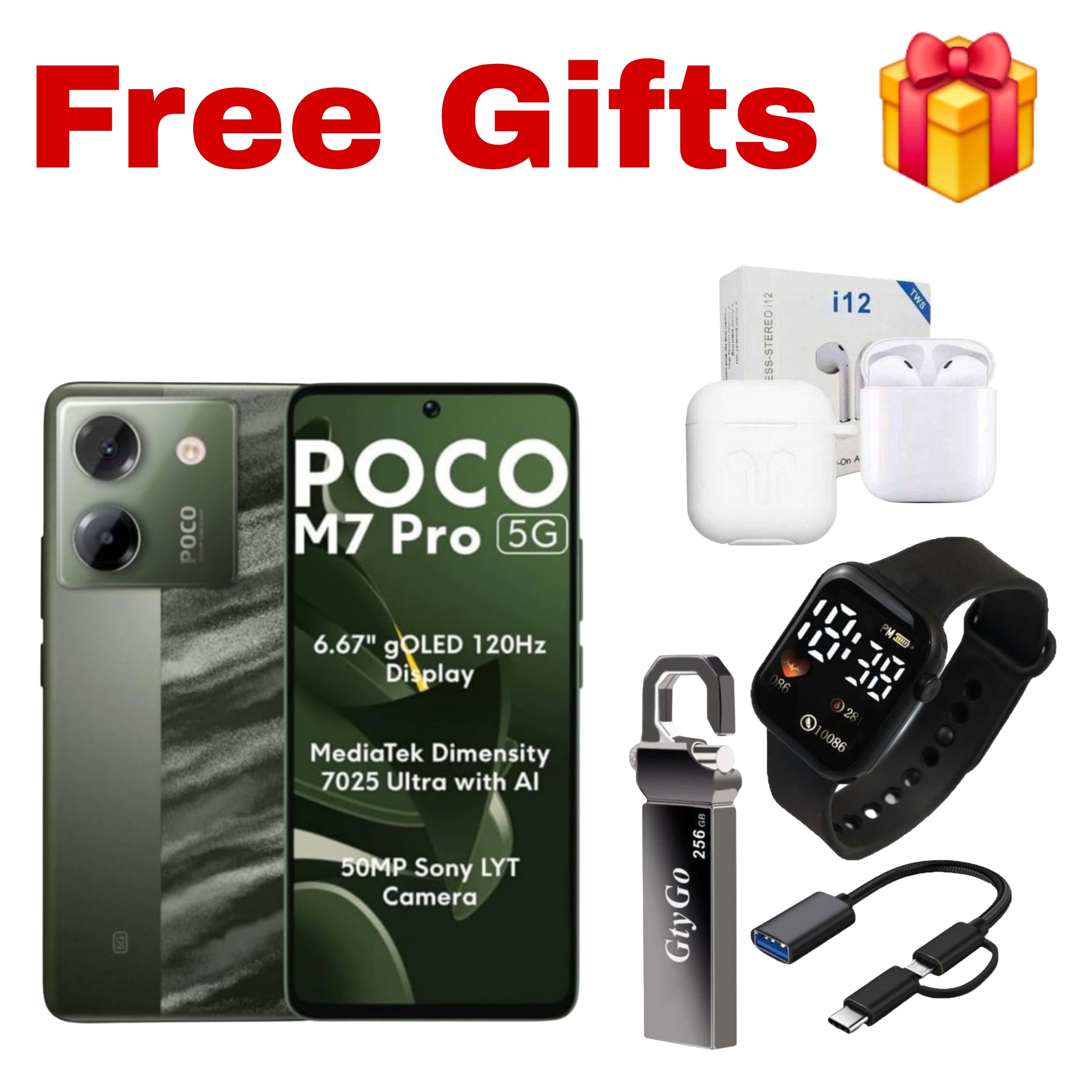 [Black Friday Deals] Xiaomi Poco M7 Pro 5G 256GB+12GB 6.67" AMOLED 120Hz Display 50MP Camera Massive 5110mAh Battery 45W Charge Onscreen Fingerprint IP64 Corn Better Than Note 14 Pro AI Smartphone