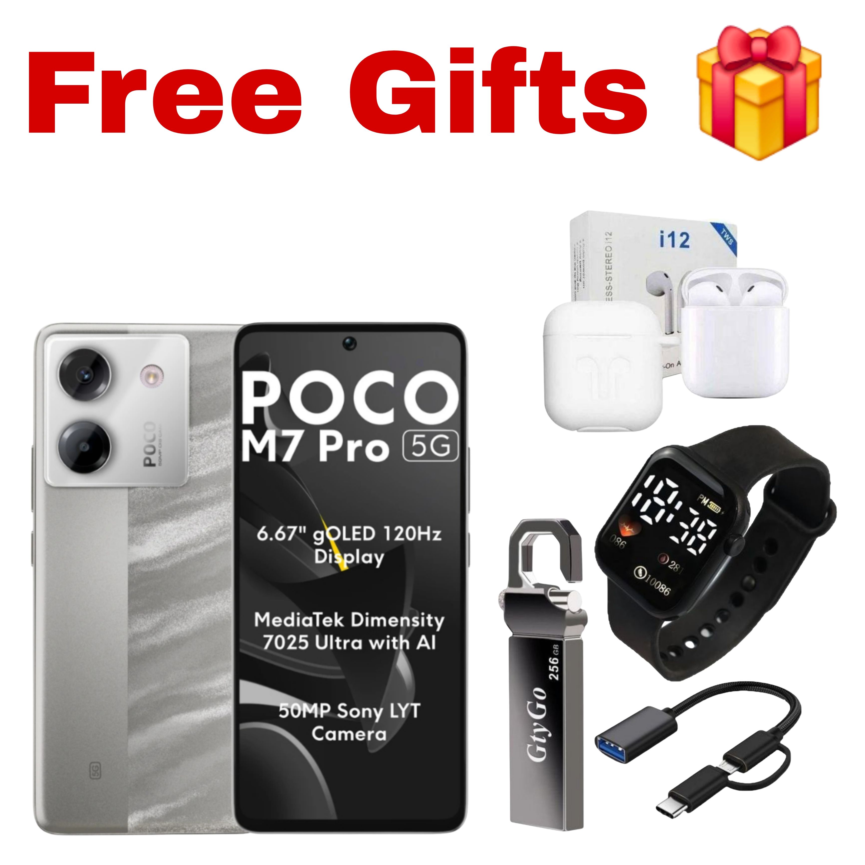 [Black Friday Deals] Xiaomi Poco M7 Pro 5G 512GB+12GB 6.67" AMOLED 120Hz Display 50MP Camera Massive 5110mAh Battery 45W Charge Onscreen Fingerprint IP64 Corn Better Than Note 14 Pro AI Smartphone