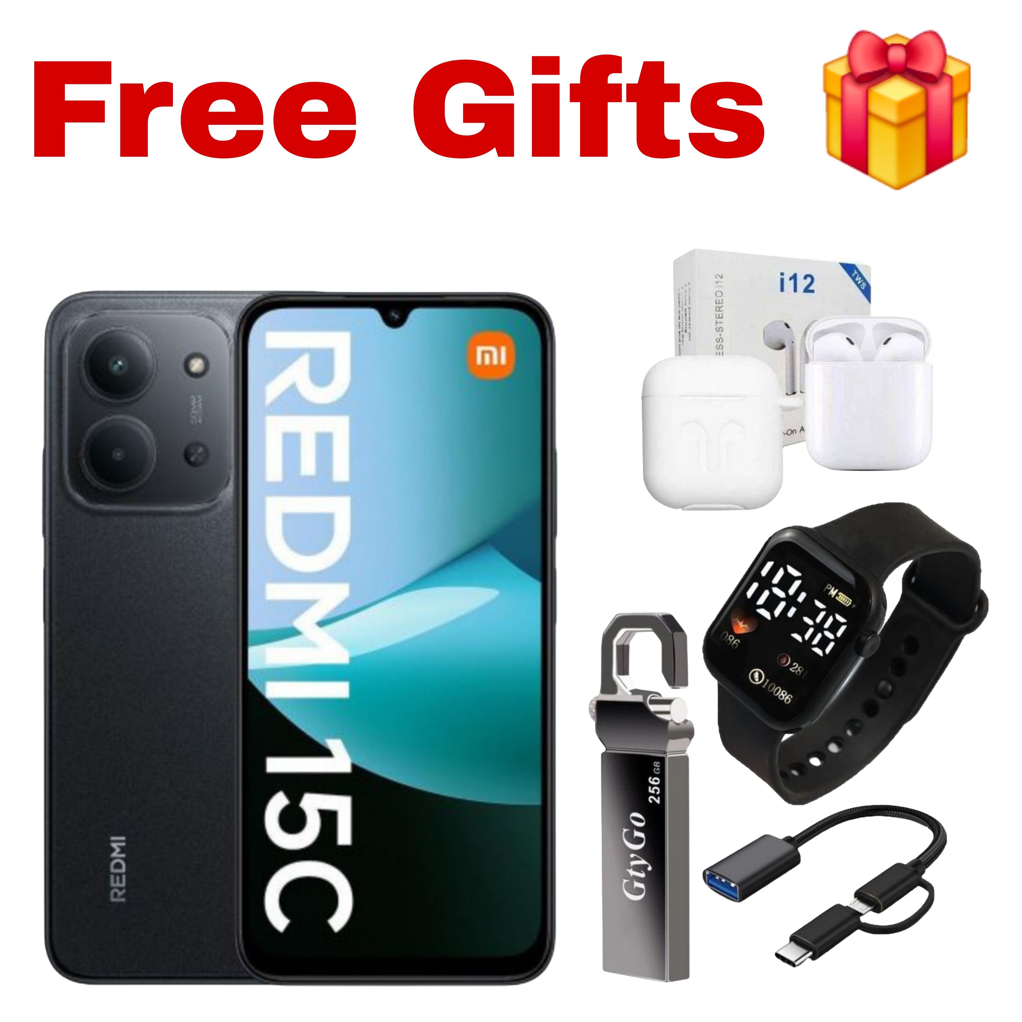 [Black Friday Offer] Xiaomi Redmi 15C 256GB+16(8+8)GB 6.9" 120Hz IPS LCD Display 50MP Camera 6000mAh Battery 33W Hyper-Charge Gorilla Glass 3 Dual SIM IP64 MTK Helio G81 Ultra Android Smartphone