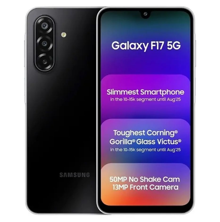 [Black Friday Offer] Samsung Galaxy F17 5G 128GB+4GB 6.7" Super AMOLED 90Hz Display (50+5+2)MP Rear Camera 13MP Front Camera Dual SIM 5000mAh Battery 25W Charge Galaxy AI Fingerprint Unlock Smartphone