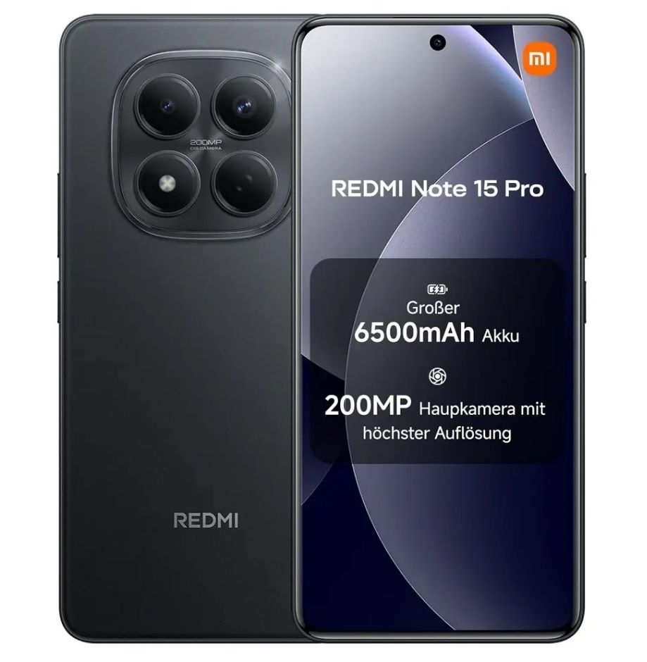 XIAOMI Redmi Note 15 Pro 256GB+8GB 6.77" Curved AMOLED 120Hz Display (200+8)MP Camera 6500mAh Battery 45W Charge On-Screen Fingerprint Dual SIM IP65 Rated Gorilla Glass Victus 2 AI Smartphone