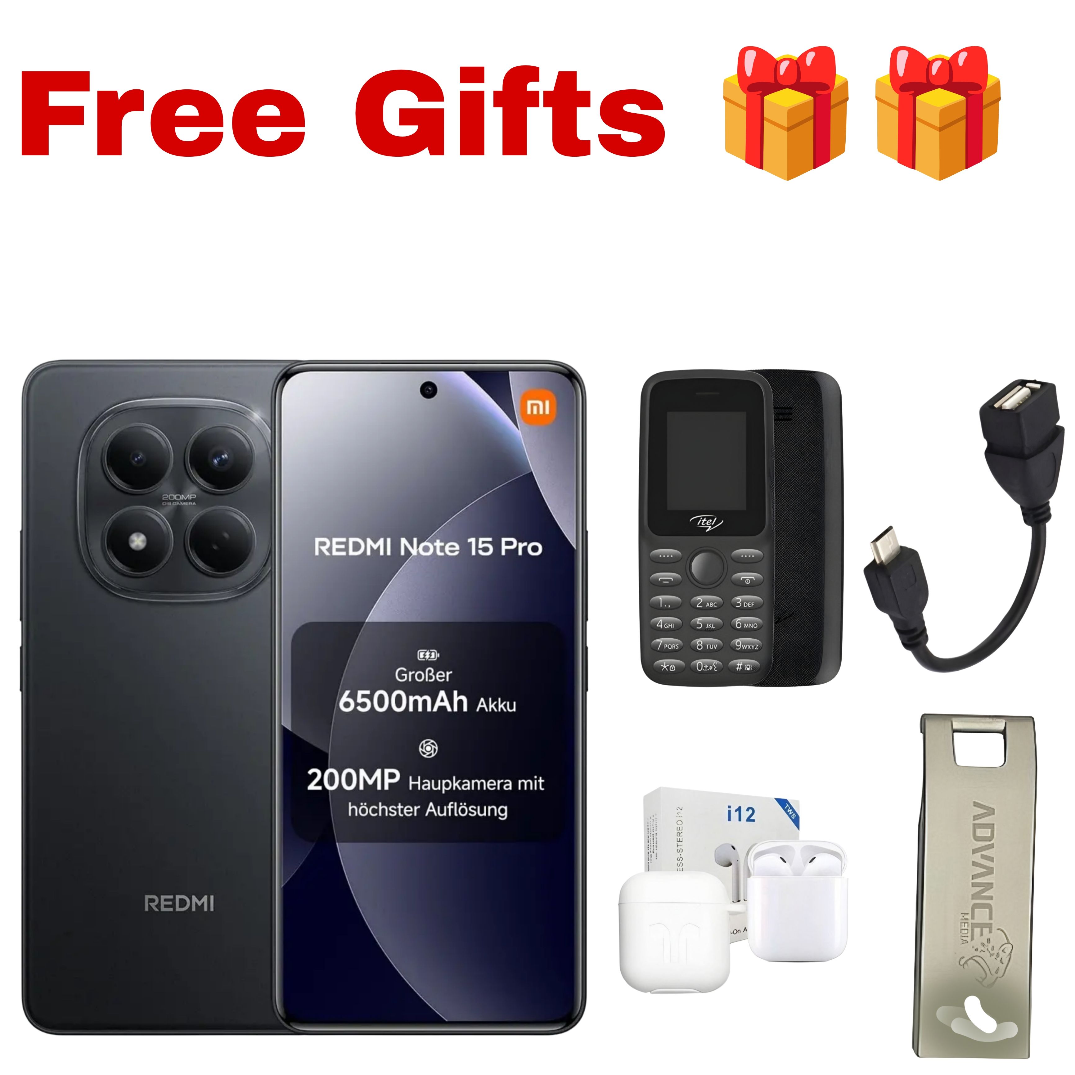 [Special Offer🔥🔥] XIAOMI Redmi Note 15 Pro 256GB+8GB 6.77" Curved AMOLED 120Hz Display (200+8)MP Camera 6500mAh Battery 45W Charge On-Screen Fingerprint Dual SIM IP65 Rated Smart AI Smartphone