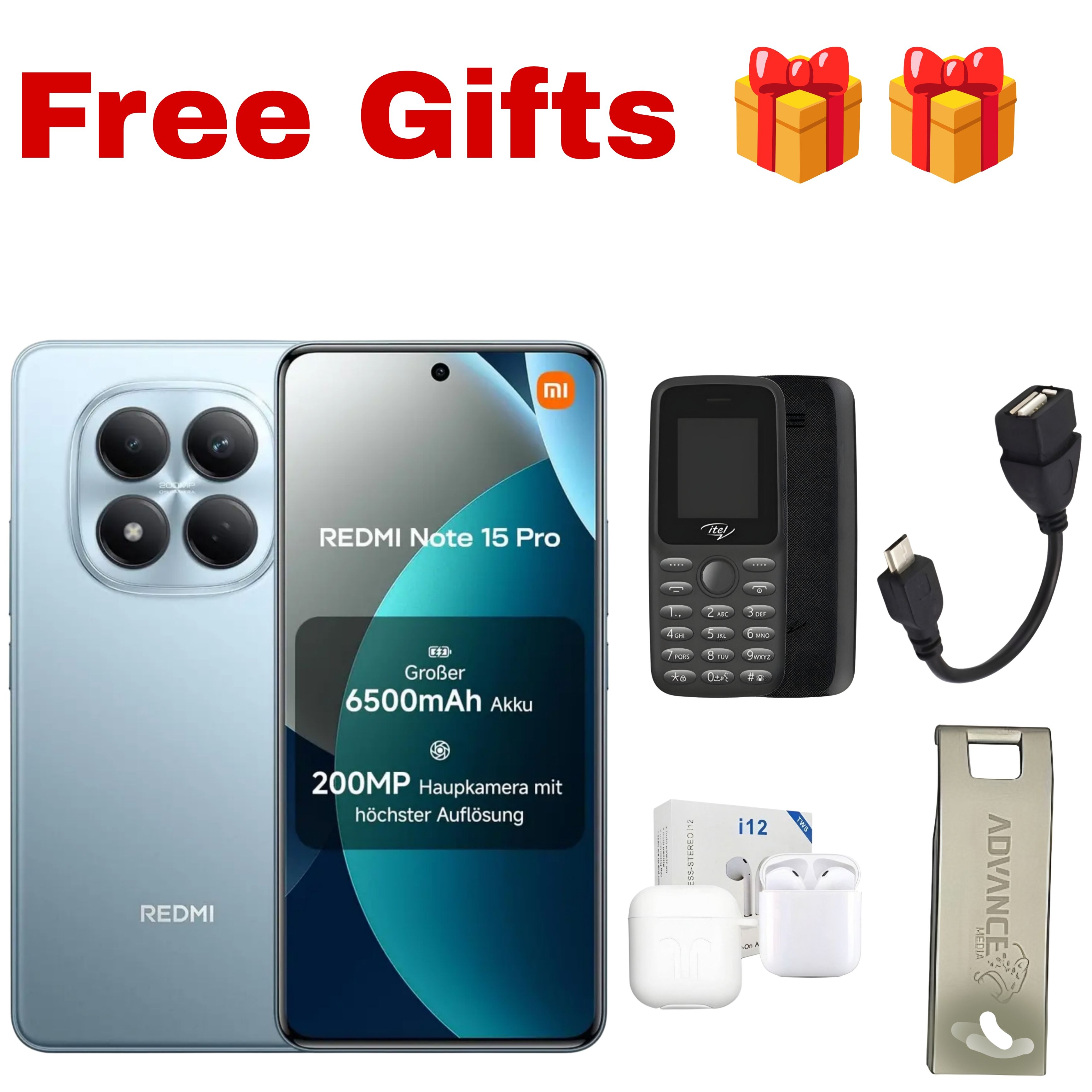 [Special Offer🔥🔥] XIAOMI Redmi Note 15 Pro 256GB+8GB 6.77" Curved AMOLED 120Hz Display (200+8)MP Camera 6500mAh Battery 45W Charge On-Screen Fingerprint Dual SIM IP65 Rated Smart AI Smartphone