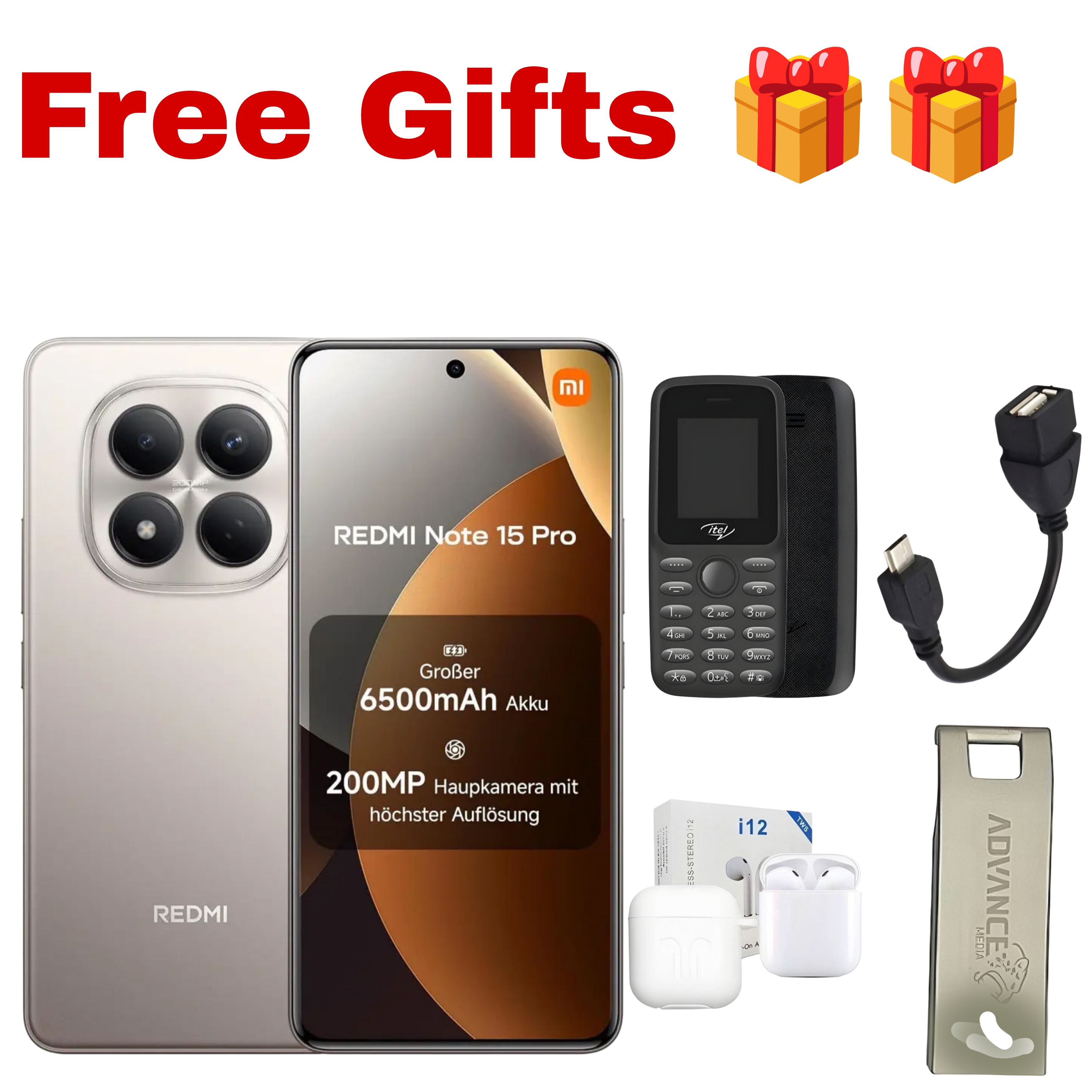 [Special Offer🔥🔥] XIAOMI Redmi Note 15 Pro 256GB+8GB 6.77" Curved AMOLED 120Hz Display (200+8)MP Camera 6500mAh Battery 45W Charge On-Screen Fingerprint Dual SIM IP65 Rated Smart AI Smartphone