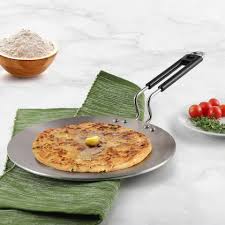 Vinod Hard Anodised Chapati Tawa, 26.5cm | Ultra-Durable 5.2mm Extra Thick Bottom | Induction & Gas Compatible Roti Pan | Non-Toxic, Scratch Resistant & Metal Spoon Friendly | Black Finish