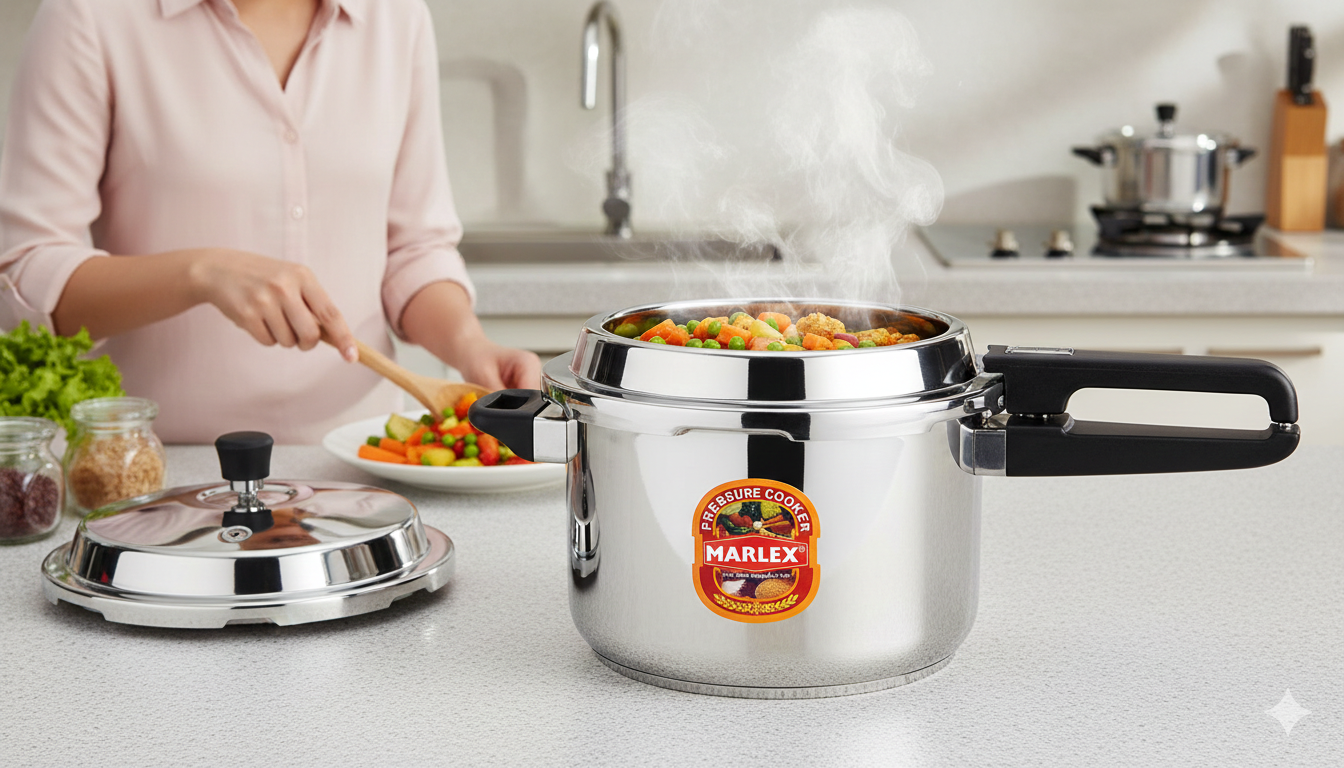 MARLEX STAINLESS STEEL PRESSURE COOKER 5LTR