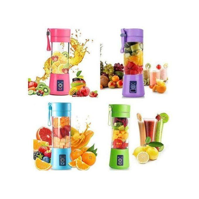 Portable Rechargeable Blender Juicer Cup – USB Electric Smoothie Maker Bottle with 6 Stainless Steel Blades for Fruits, Shakes, and Protein Drinks (Multicolor)