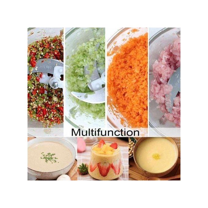 Nunix 2L Electric Food Chopper & Blender -  Powerful Food Processor with 2-Speed Settings, Multi-Function Kitchen Appliance