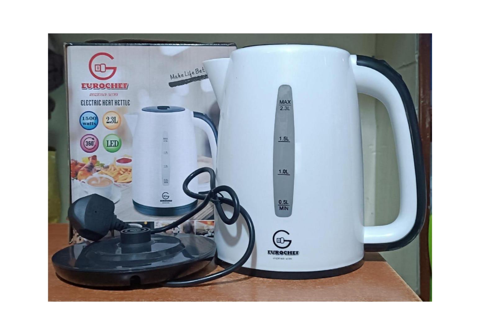 ORIGINAL Eurochef 2.3L Electric Kettle. Automatic Power off & Inside Stainless Steel Double Layer