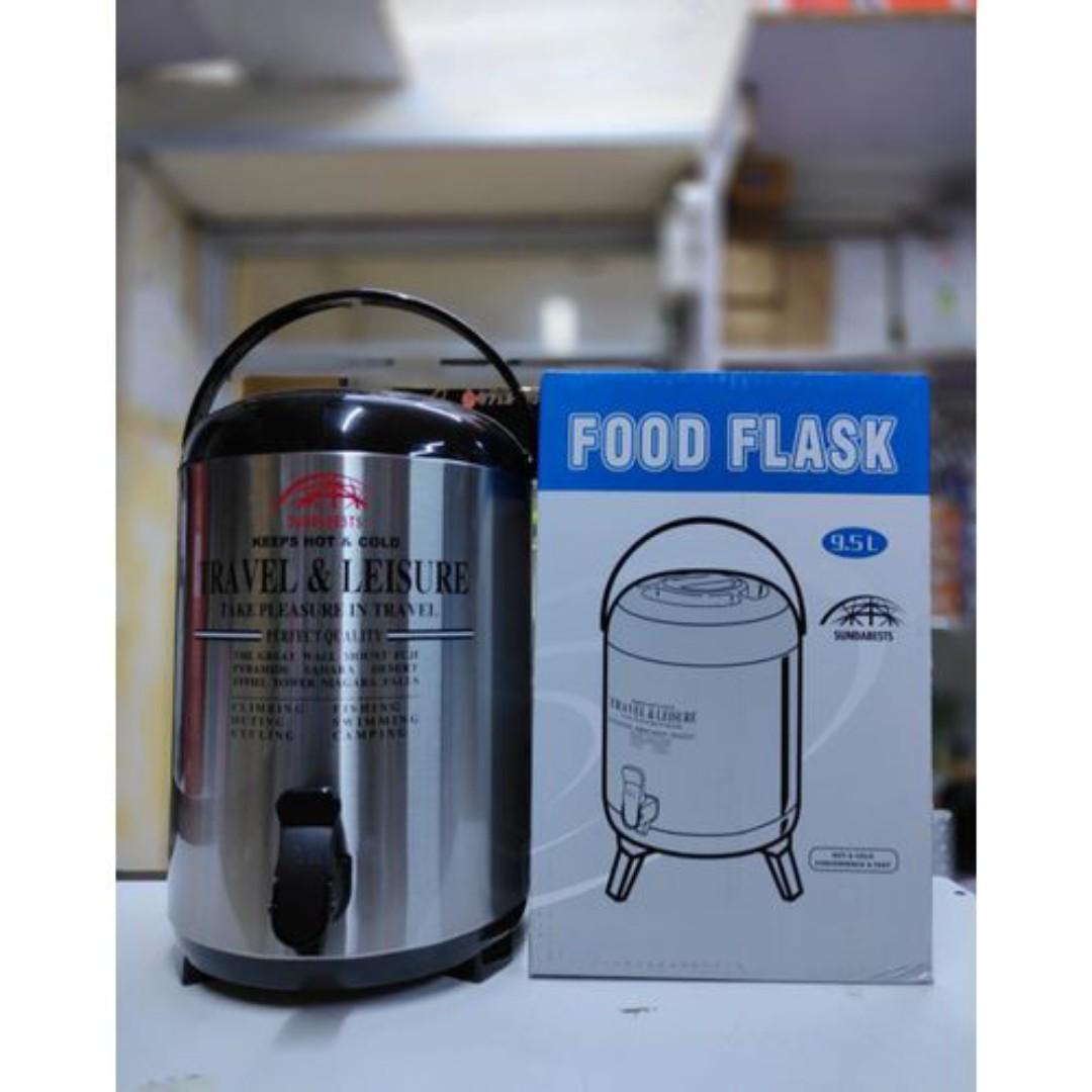 SUNDABESTS Stainless Steel Portable Water Catering Coffee/Tea Urn-9.5l
+ FREE GIFT (6PCS Long Tea Spoons)Hot & Cold Single Tap Food Flask 9.5 L Tea Urn🔥Convenient for both HOT or COLD drinks
