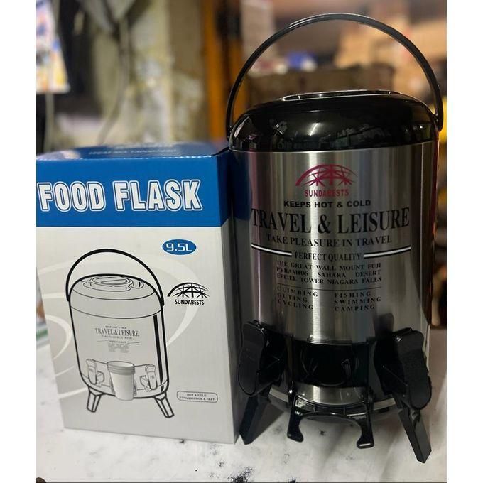 SUNDABESTS Stainless Steel Portable Water Catering Coffee/Tea Urn-9.5l + FREE GIFT (6PCS Long Tea Spoons) Food Flask 9.5 L Tea Urn🔥Convenient for both HOT or COLD drinks