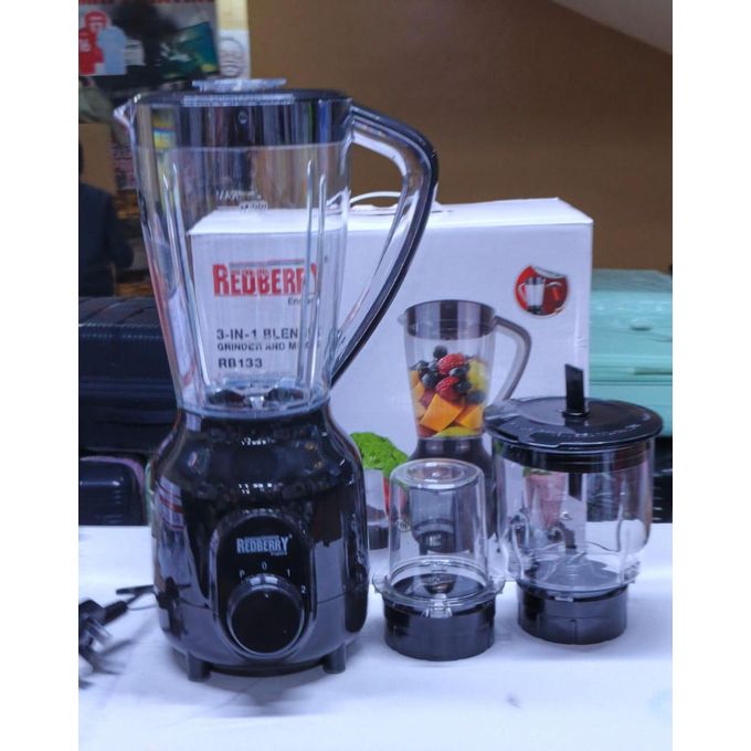 Redberry 3 in 1 Electric Blender with Grinder & Chopper – Perfect for Smoothies & Spices