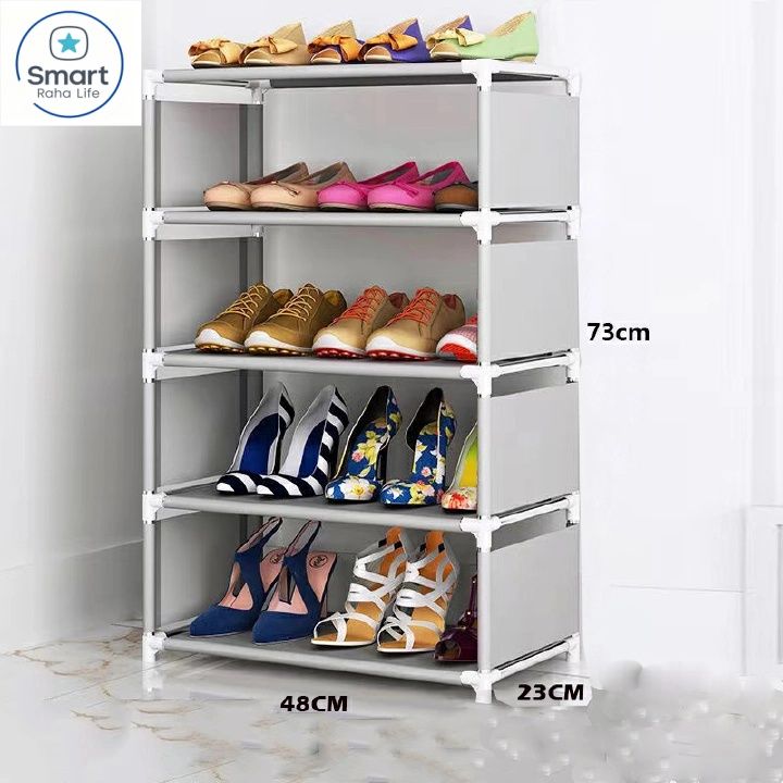 【Promotion】RahaLife 4-5 Layer Shoe Rack Assemble Portable Storage Organizer Space Saving Small Furniture for Entryway, Closet Sturdy & Compact Shoe Shelf for Home Living