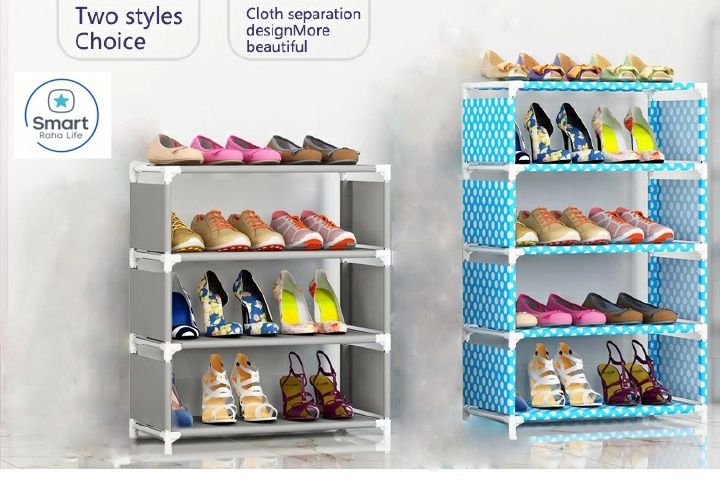 【Promotion】RahaLife 4-5 Layer Shoe Rack Assemble Portable Storage Organizer Space Saving Small Furniture for Entryway, Closet Sturdy & Compact Shoe Shelf for Home Living