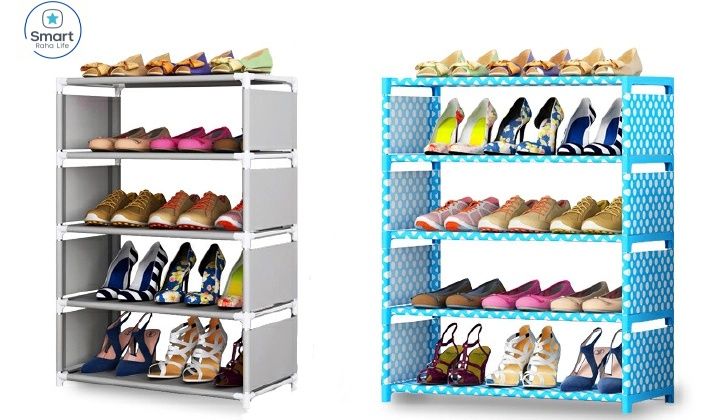 【Promotion】RahaLife 4-5 Layer Shoe Rack Assemble Portable Storage Organizer Space Saving Small Furniture for Entryway, Closet Sturdy & Compact Shoe Shelf for Home Living