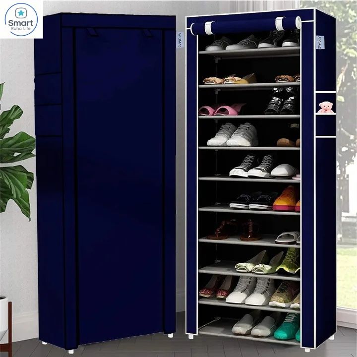 【Promotion】RahaLife 9 Layer Shoe Rack Large Capacity Assemble Shoe Shelf Free Standing Storage Organizer Cabinet for Entryway, Bedroom, Closet Space Saving Small Furniture Sturdy & Portable Design