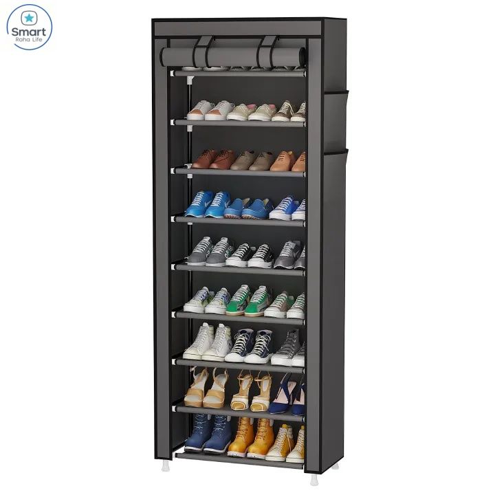 【Promotion】RahaLife 9 Layer Shoe Rack Large Capacity Assemble Shoe Shelf Free Standing Storage Organizer Cabinet for Entryway, Bedroom, Closet Space Saving Small Furniture Sturdy & Portable Design