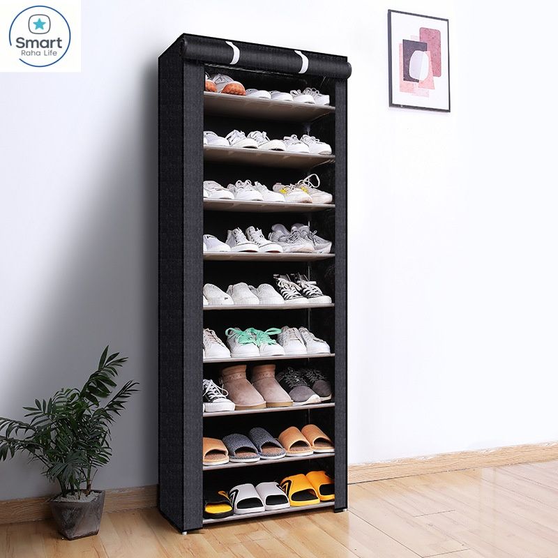 【Promotion】RahaLife 9 Layer Shoe Rack Large Capacity Assemble Shoe Shelf Free Standing Storage Organizer Cabinet for Entryway, Bedroom, Closet Space Saving Small Furniture Sturdy & Portable Design