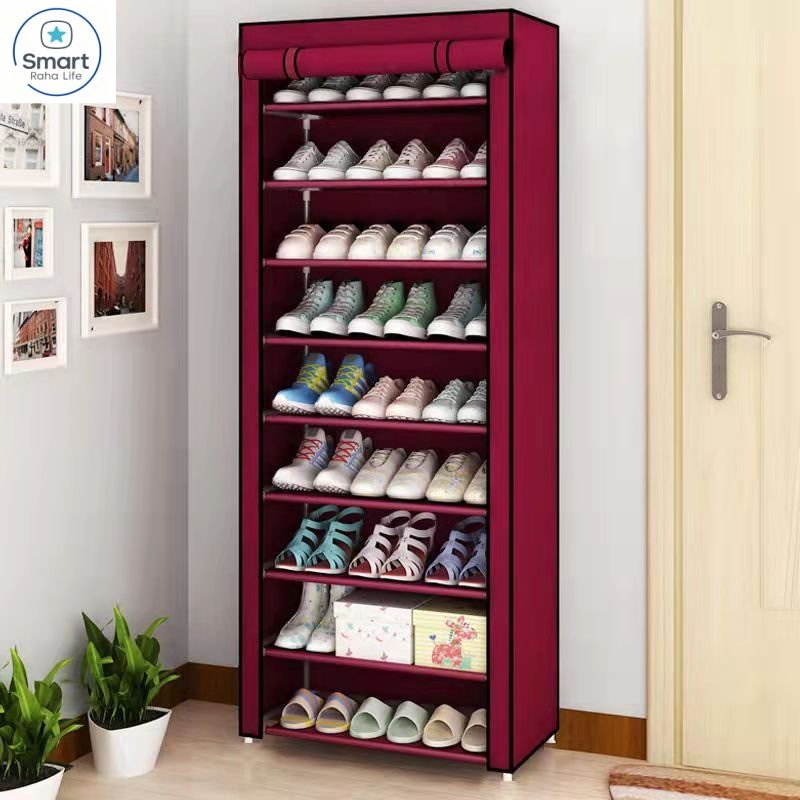 【Promotion】RahaLife 9 Layer Shoe Rack Large Capacity Assemble Shoe Shelf Free Standing Storage Organizer Cabinet for Entryway, Bedroom, Closet Space Saving Small Furniture Sturdy & Portable Design