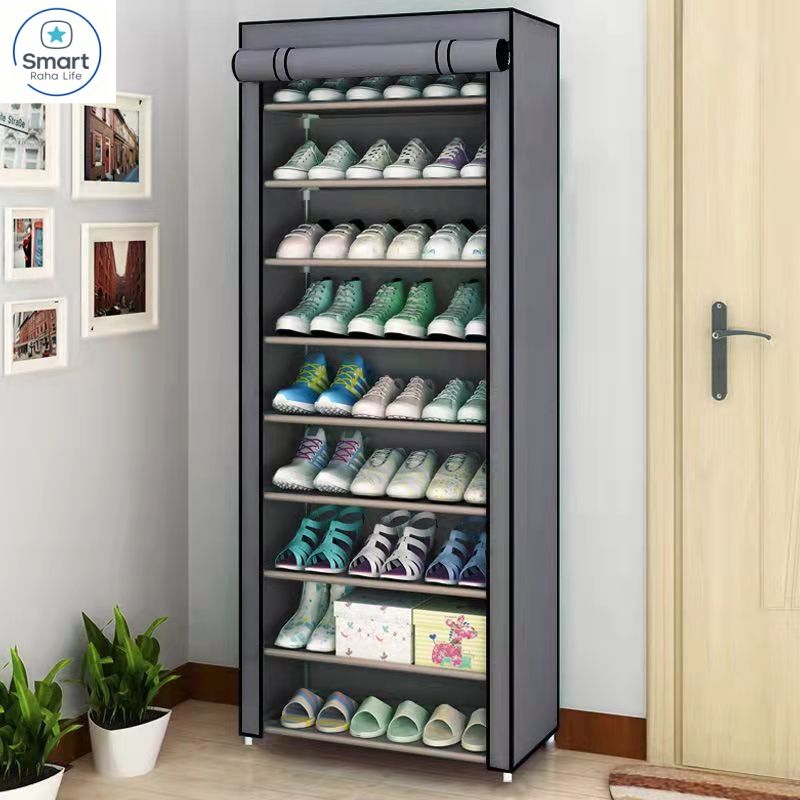 【Promotion】RahaLife 9 Layer Shoe Rack Large Capacity Assemble Shoe Shelf Free Standing Storage Organizer Cabinet for Entryway, Bedroom, Closet Space Saving Small Furniture Sturdy & Portable Design