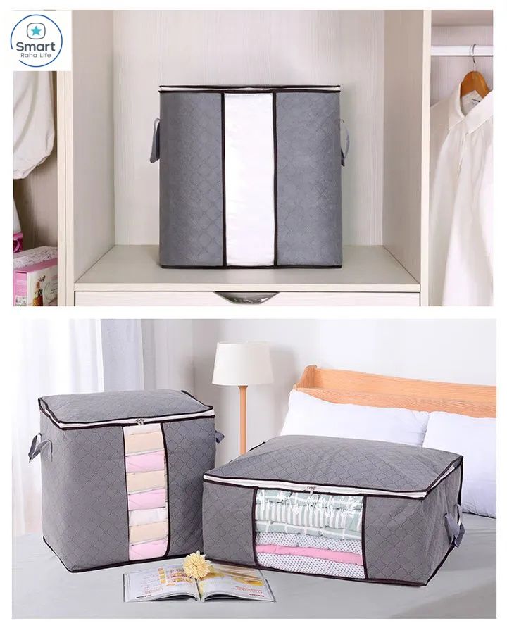 【Promotion】RahaLife Extra Large Storage Bags Moisture-Proof Non-Woven Fabric Perfect for Quilt, Duvet & Seasonal Clothes 50×50×35cm 70×50×30cm Keep Your Home Neat & Dry
