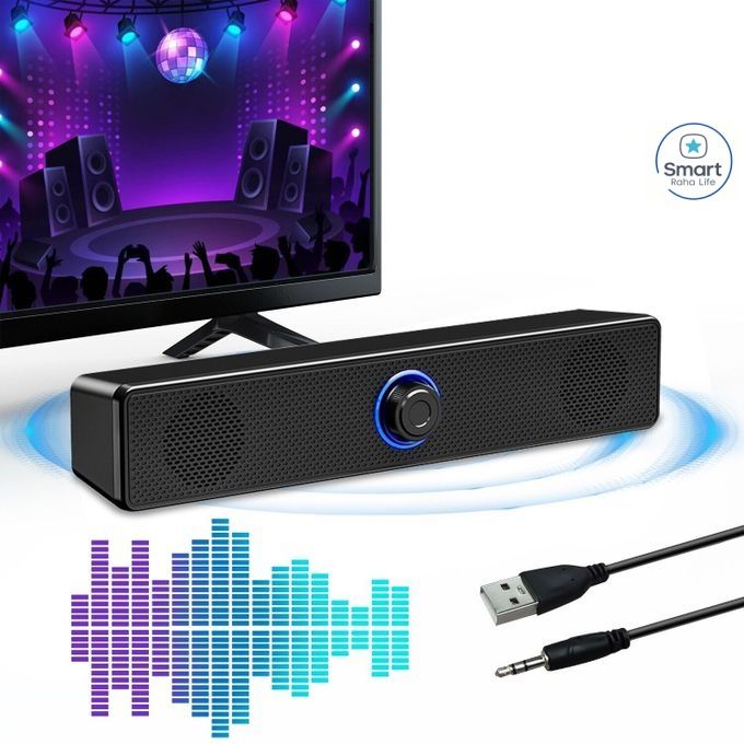 【Promotion】RahaLife Wireless Bluetooth Speaker Home Theater Sound System Soundbar for TV, PC Computer Speaker Subwoofer with 4D Surround Sound Portable Music Box