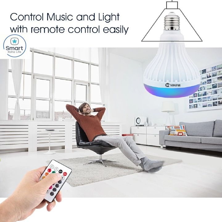 【Promotion】RahaLife Bluetooth Speaker Bulb Smart Light APP Control Wireless Music Player Color Changing LED Lamp with Subwoofer Bass Home Audio System