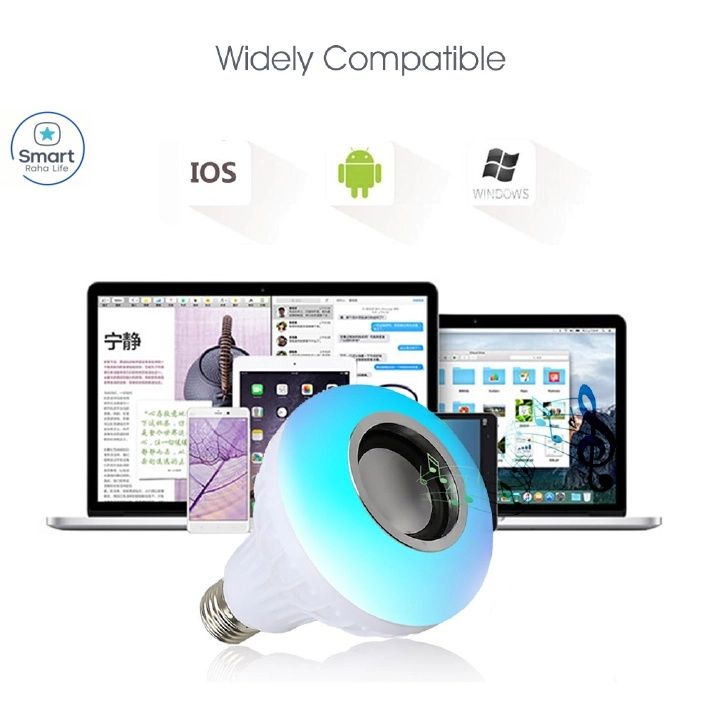 【Promotion】RahaLife Bluetooth Speaker Bulb Smart Light APP Control Wireless Music Player Color Changing LED Lamp with Subwoofer Bass Home Audio System